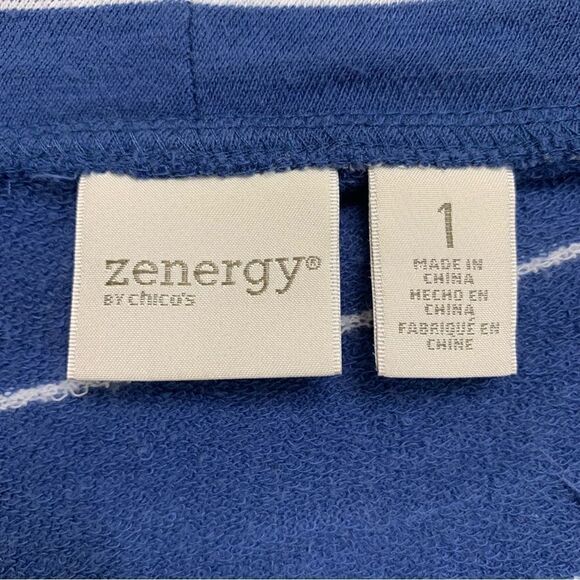 Chico’s Zenergy Women’s Size Medium Open Front Striped Jacket - Picture 10 of 13